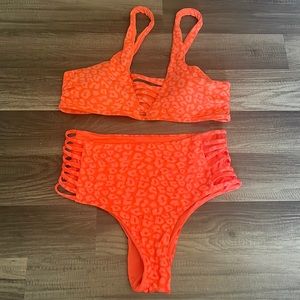 Orange Leopard Print Bikini